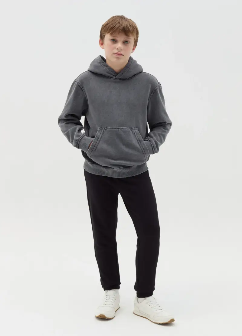 Joggers In Felpa Con Coulisse, Bambino, Nero