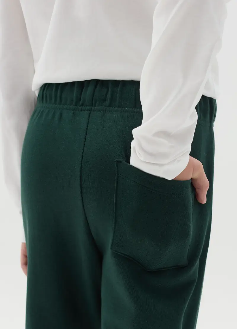 Joggers In Felpa Con Coulisse, Bambino, Verde miniatura 2