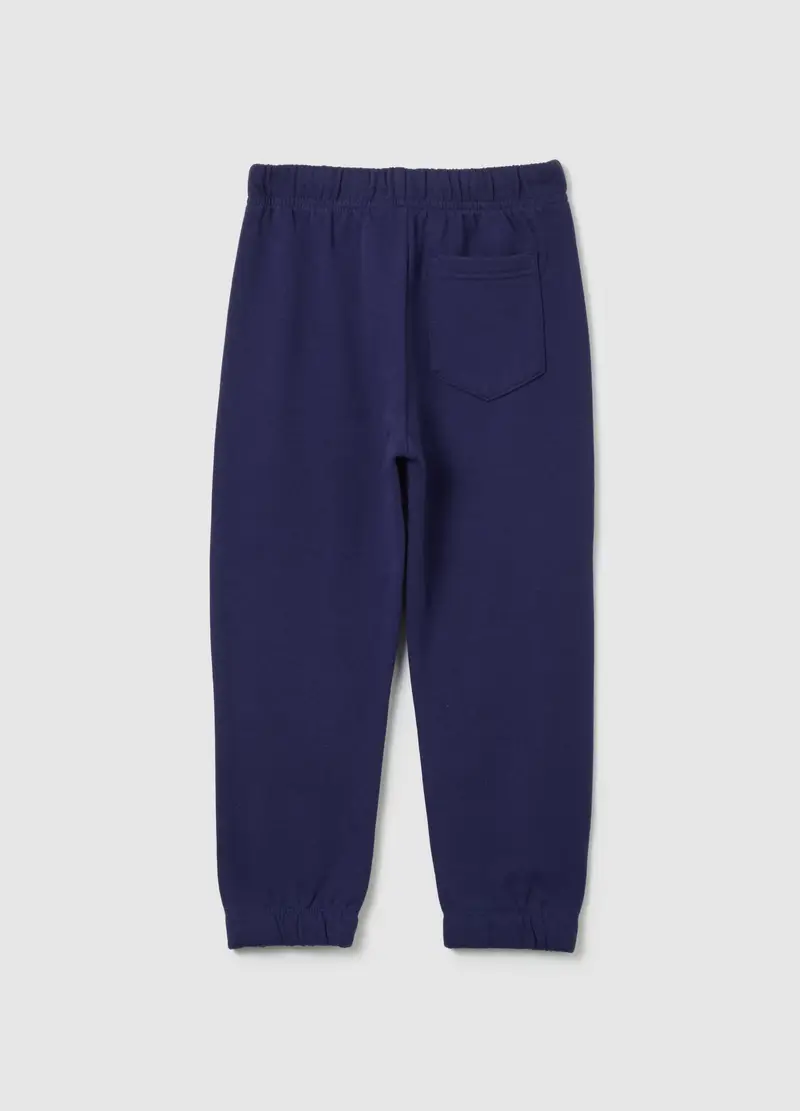 Joggers In Felpa Con Coulisse E Stampa, Bambino, Blu miniatura 2