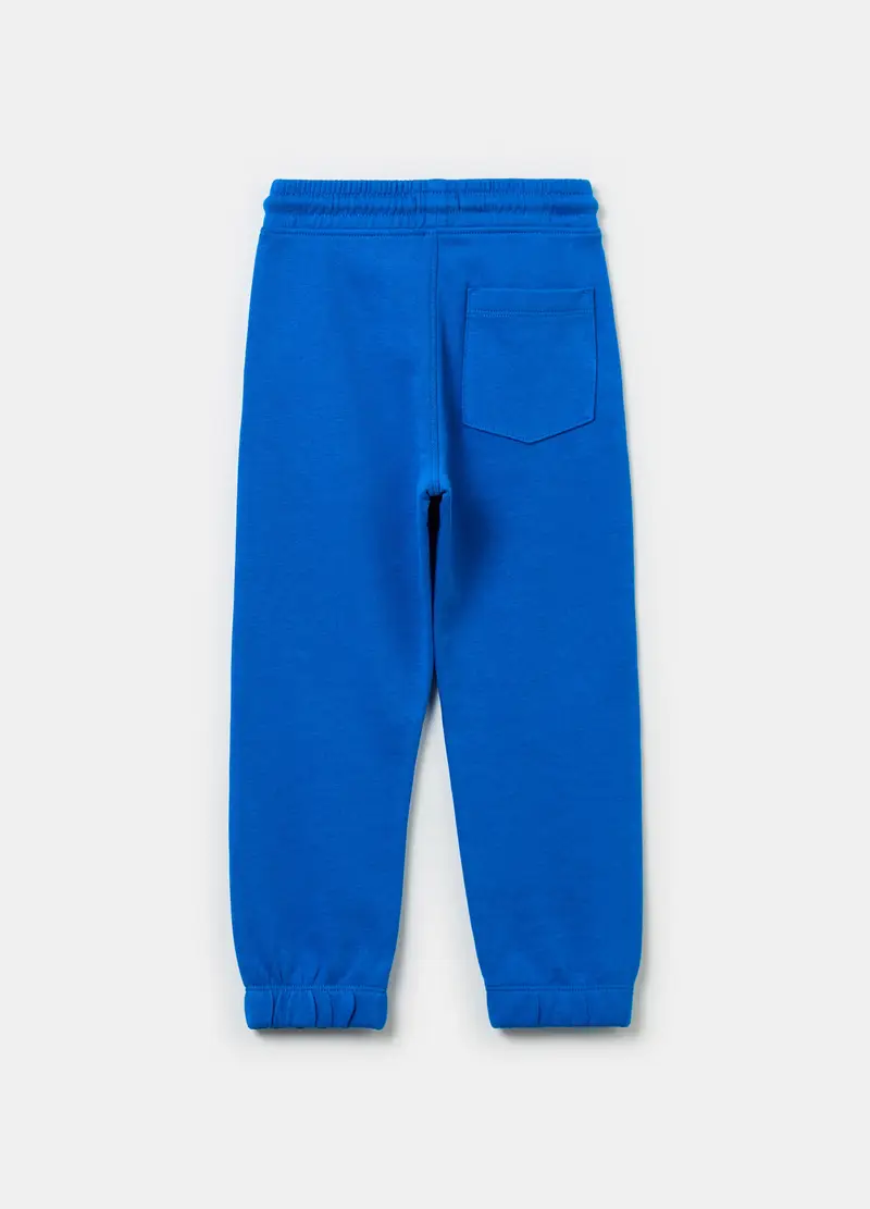 Joggers In Felpa Con Coulisse E Stampa, Bambino, Blu miniatura 2