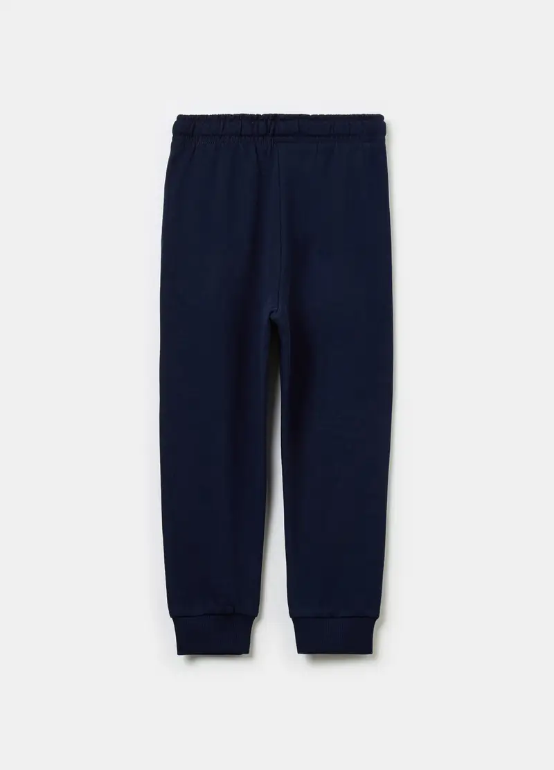 Joggers In Felpa Con Coulisse E Tasche, Bambino, Blu miniatura 2