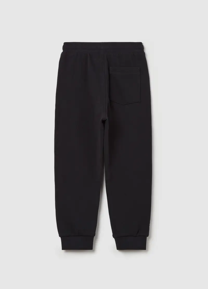 Joggers In Felpa Con Coulisse E Tasche, Bambino, Nero miniatura 2