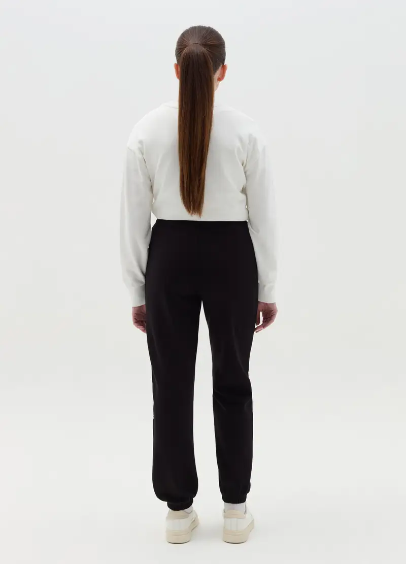 Joggers In Felpa Con Stampa, Bambina, Nero miniatura 2