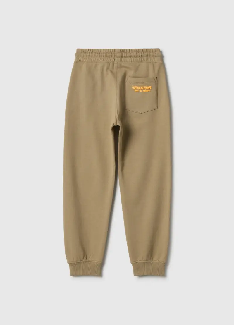 Ovs Kids Joggers beige In Puro Cotone Da Bambino miniatura 2