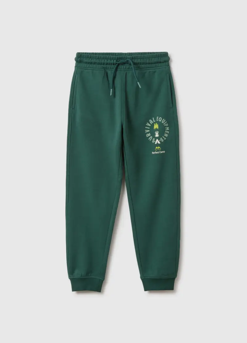 Ovs Kids Joggers Verde in Puro Cotone per Bambino