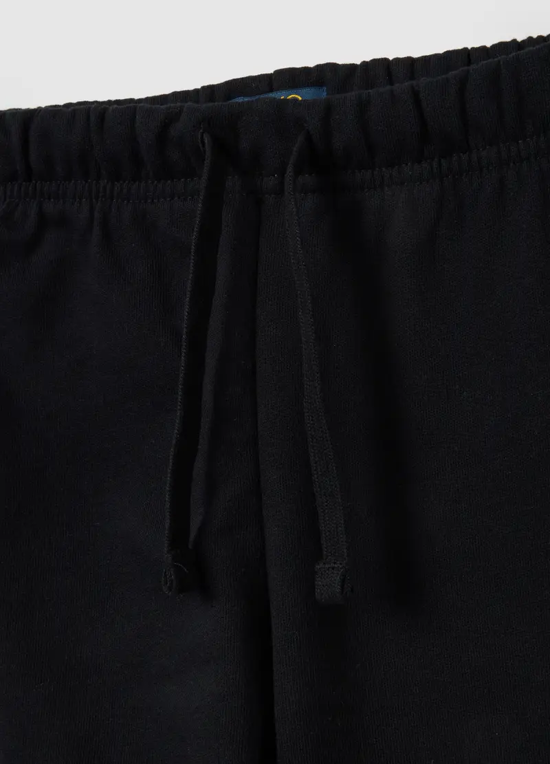 Joggers Neri In Felpa Con Stampa, Bambino, Nero miniatura 3