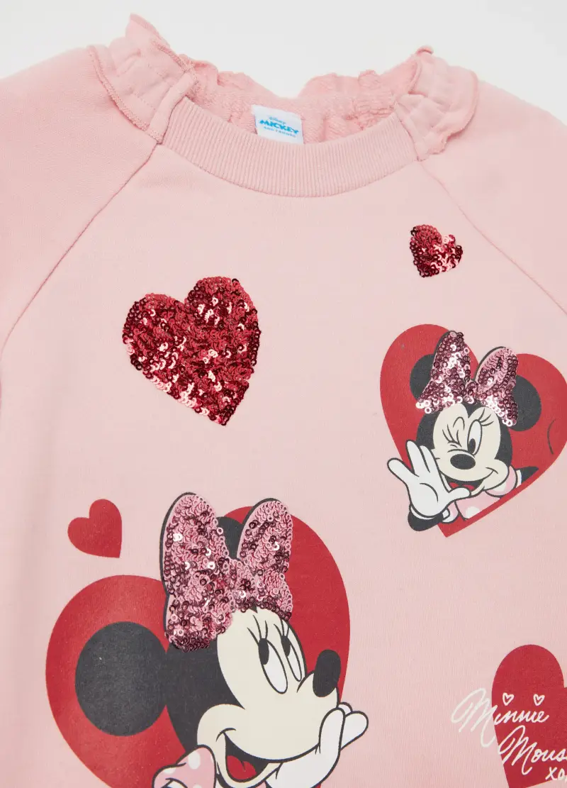 Jogging Set Con Paillettes E Stampa Minnie, Bambina, Multicolor miniatura 3
