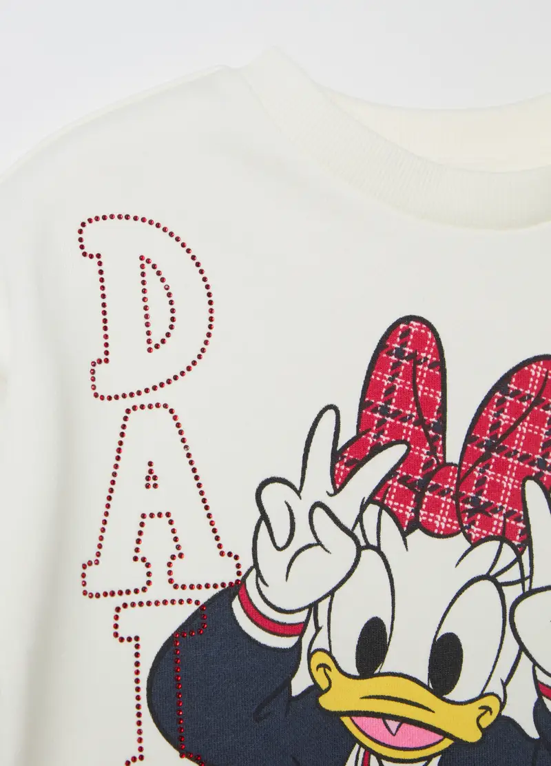 Jogging Set Con Stampa Paperina E Strass, Bambina, Multicolor miniatura 3