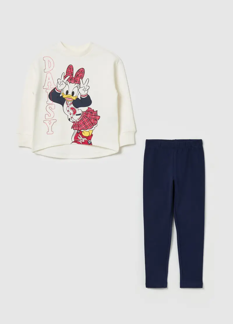 Jogging Set Con Stampa Paperina E Strass, Bambina, Multicolor