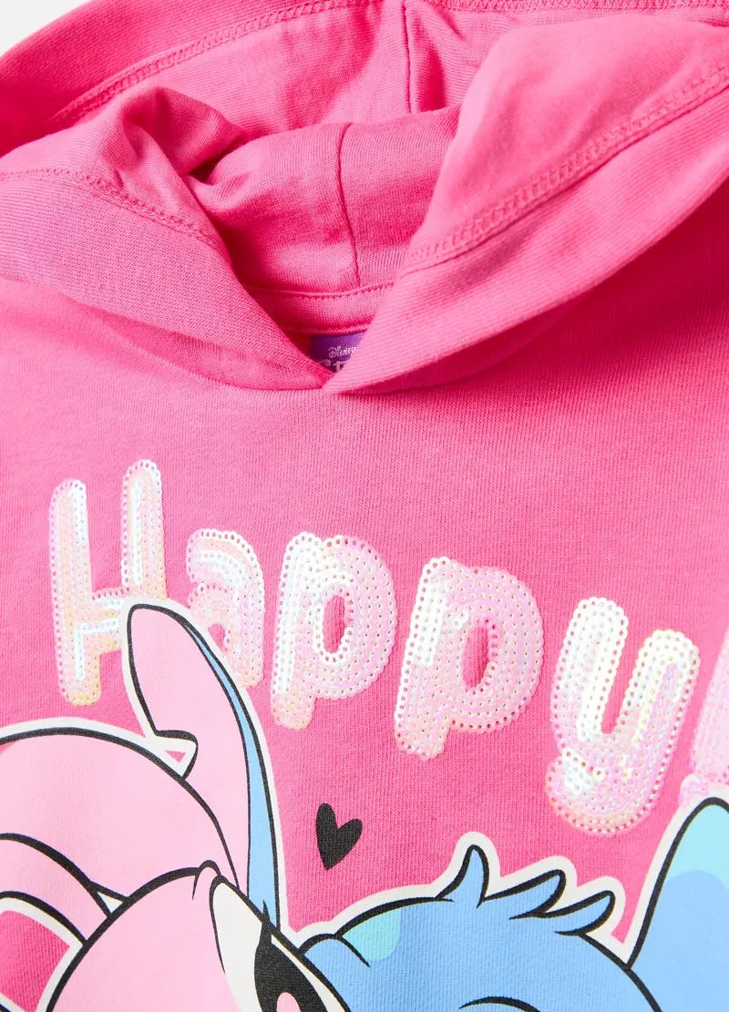 Jogging Set Con Strass Stampa Angel E Stitch, Bambina, Multicolor miniatura 3