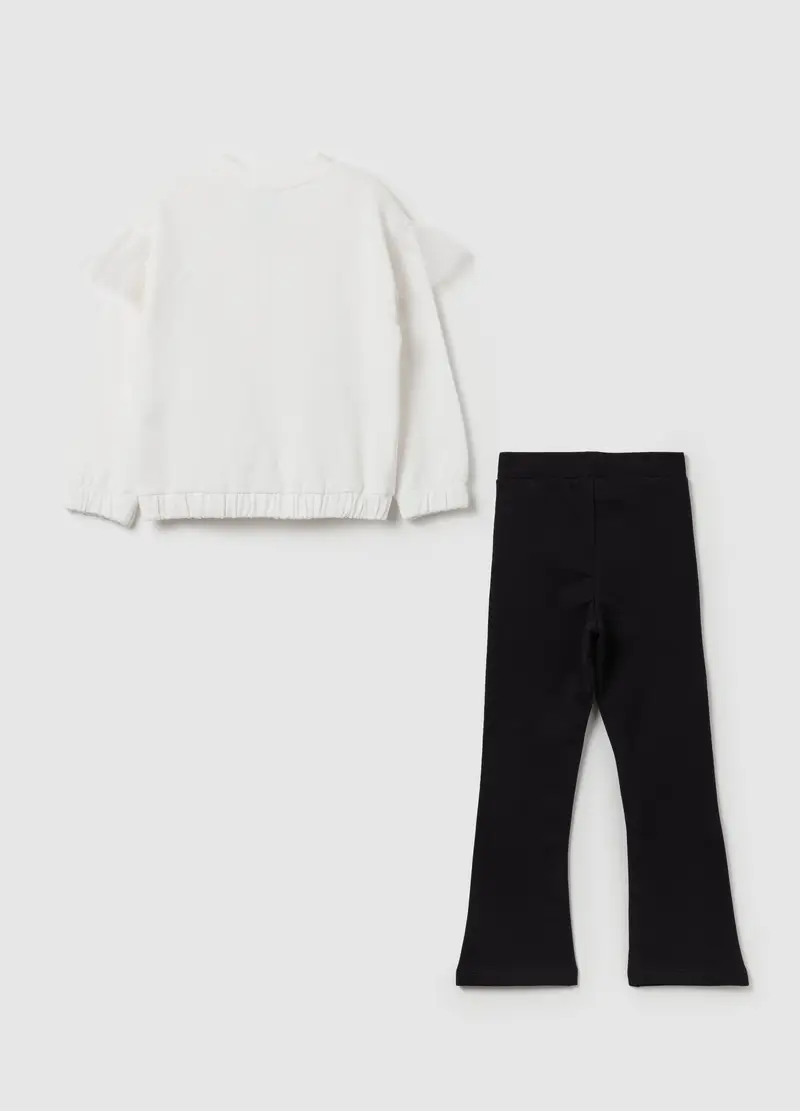 Jogging Set Con Volant E Stampa Elsa, Bambina, Multicolor miniatura 2