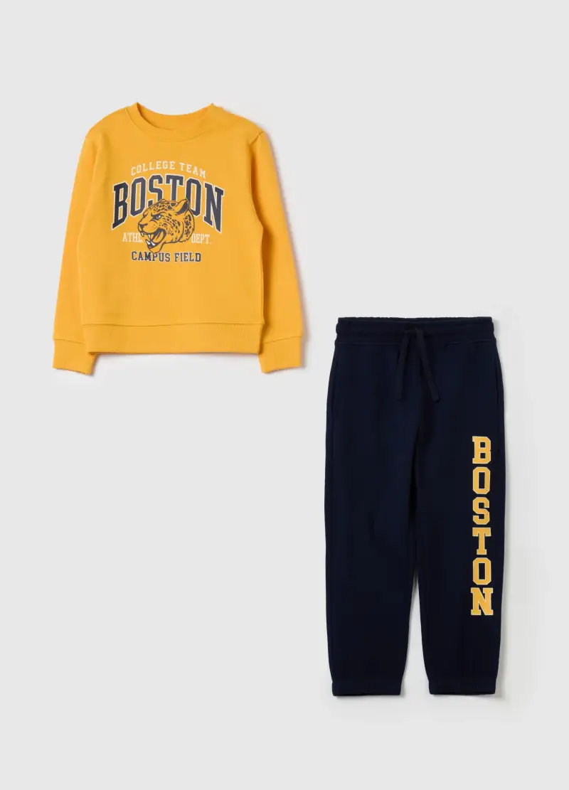 Jogging Set In French Terry Con Stampa, Bambino, Multicolor