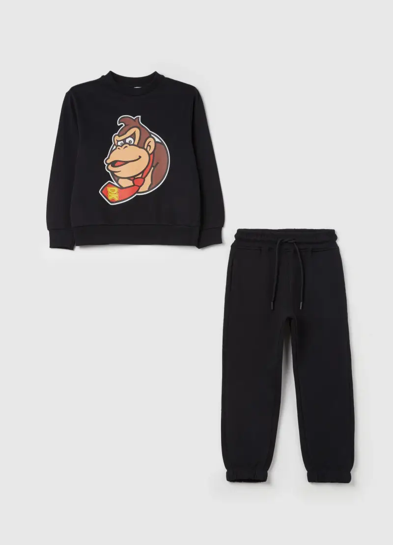 Jogging Set Stampa Super Mario™ Donkey Kong, Bambino, Nero