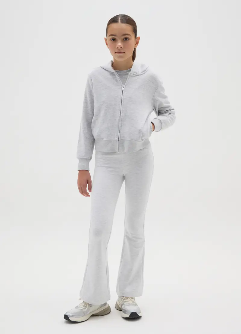 Leggings Da Ragazze In Cotone Grigio Slim Fit, Bambina, Grigio