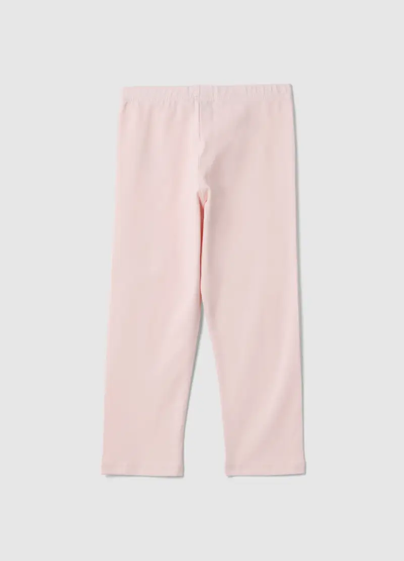 Leggings In Cotone Elasticizzato Rosa Da Bambina Slim Fit Con Cuore, Rosa miniatura 2