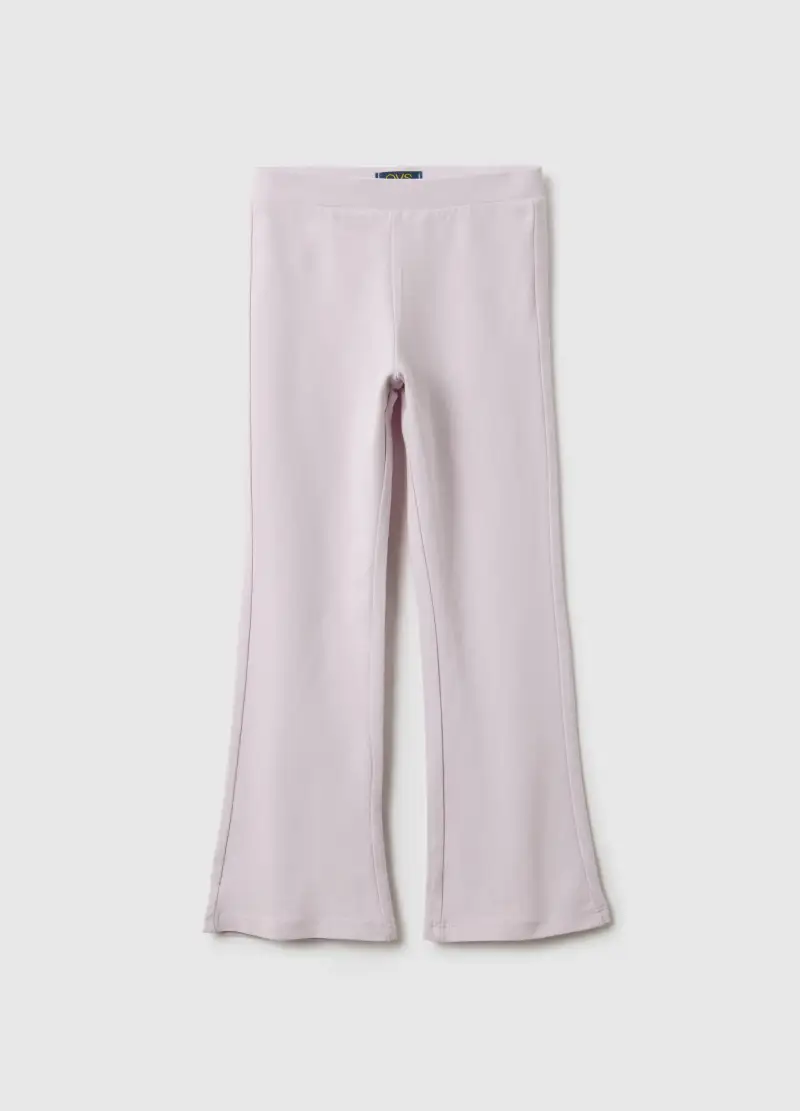 Leggings In Cotone Elasticizzato Rosa Regular Fit Per Bambina, Rosa