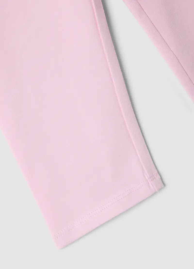 Leggings In Cotone Elasticizzato Rosa Slim Fit Per Bambine, Bambina, Rosa miniatura 3