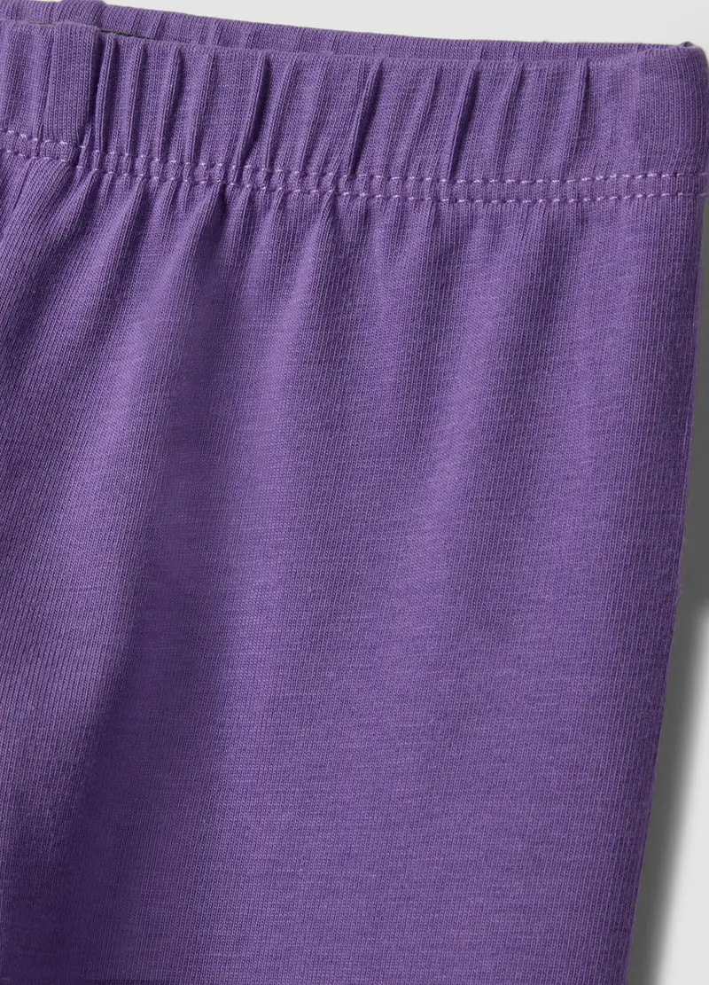 Leggings In Cotone Viola Slim Fit Per Bambine, Bambina, Viola miniatura 3