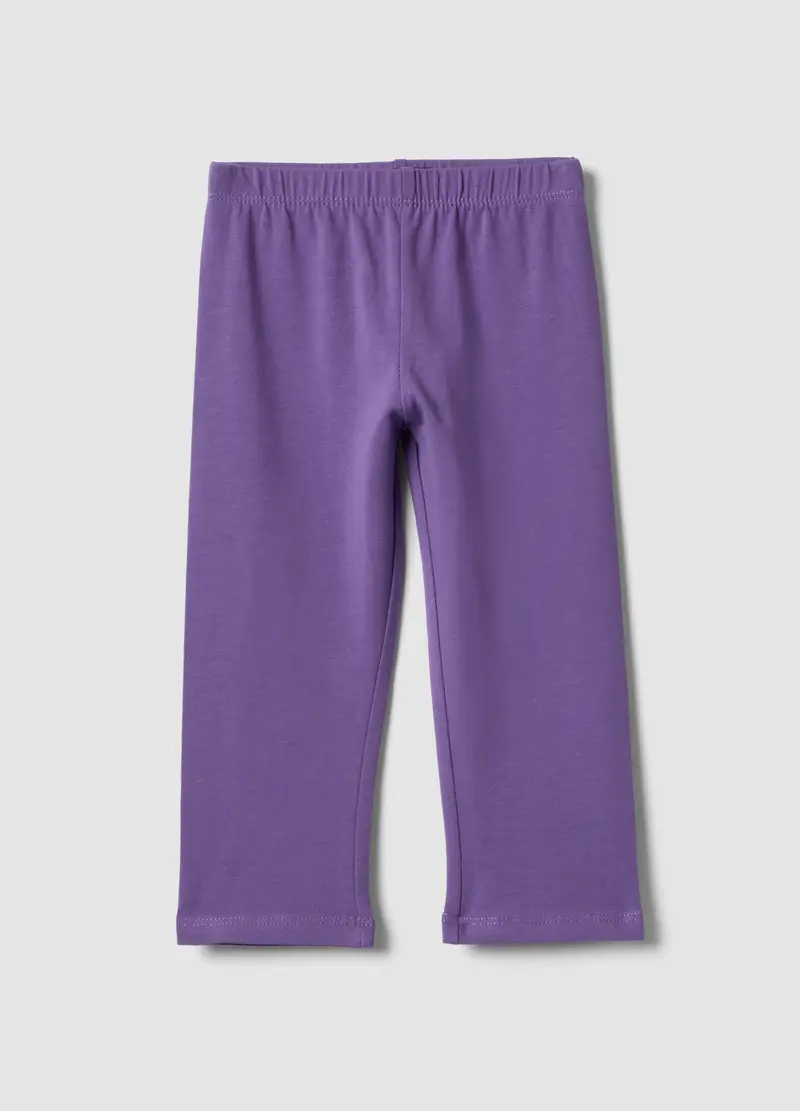 Leggings In Cotone Viola Slim Fit Per Bambine, Bambina, Viola