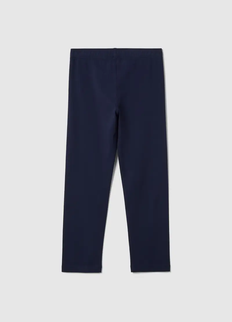 Leggings Skinny In Misto Cotone Blu Da Ragazza, Bambina, Blu miniatura 2