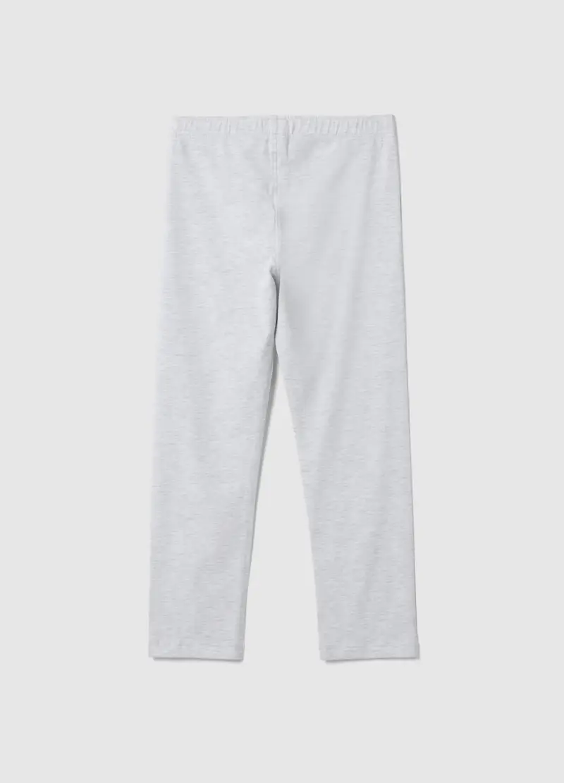 Leggings Skinny In Misto Cotone Grigi Da Ragazza, Bambina, Grigio miniatura 2