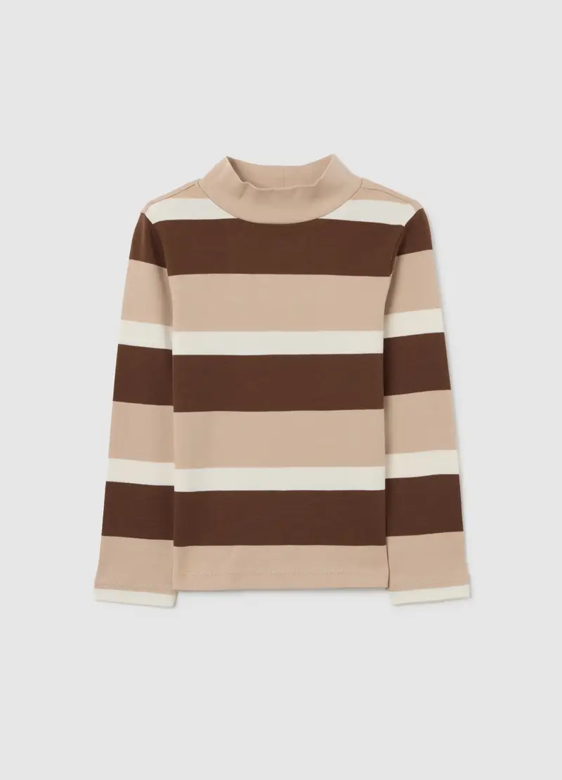 Maglia A Righe Multicolor Da Bambino In Puro Cotone Regular Fit, Multicolor