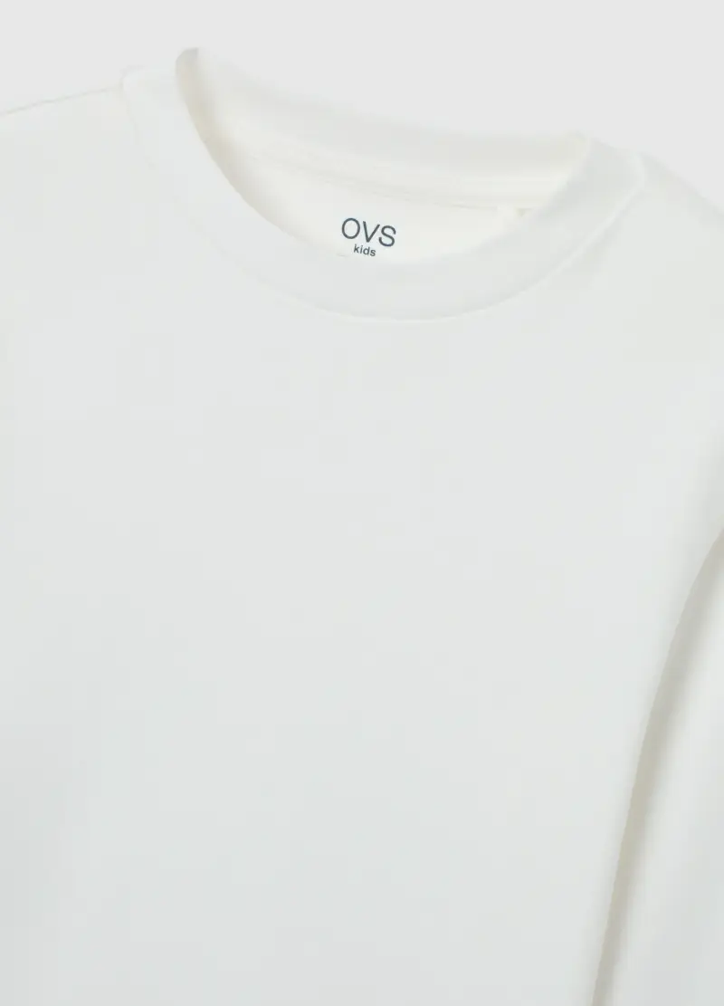 Maglia Bianca A Maniche Lunghe Da Bambino In Puro Cotone Regular Fit, Bianco miniatura 3