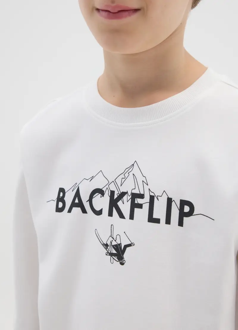 Ovs Kids Maglia Bianca A Maniche Lunghe Da Ragazzo In Puro Cotone miniatura 3