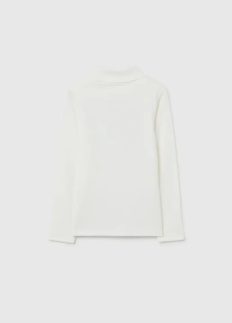 Maglia Bianca Da Bambina In Puro Cotone Regular Fit Con Stampa Glitter, Bianco miniatura 2