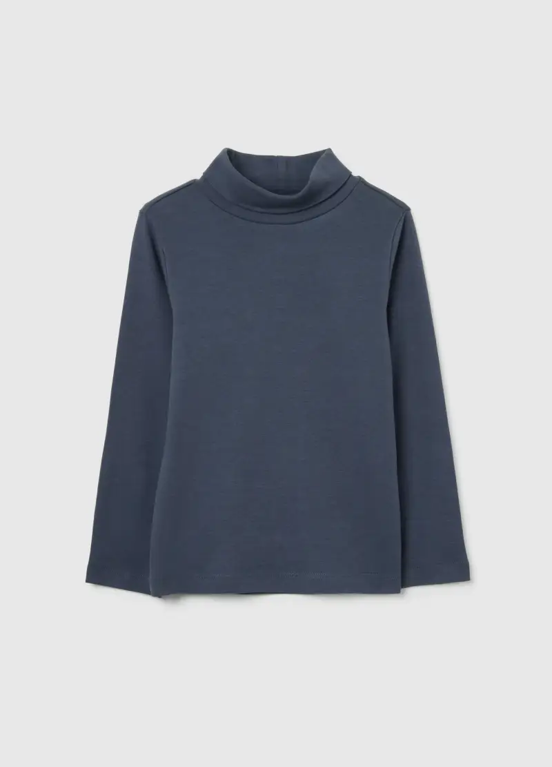 Maglia Blu A Maniche Lunghe In Cotone, Bambino, Nero