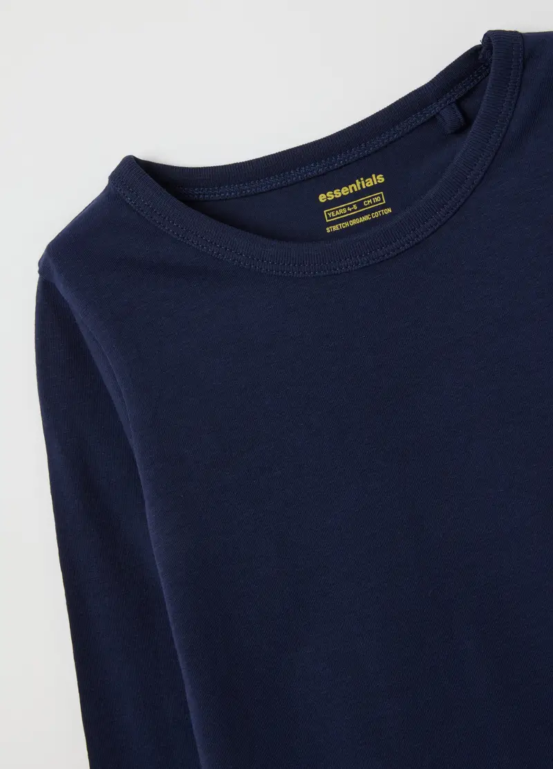 Maglia Da Bambina In Cotone Blu Regular Fit, Blu miniatura 3