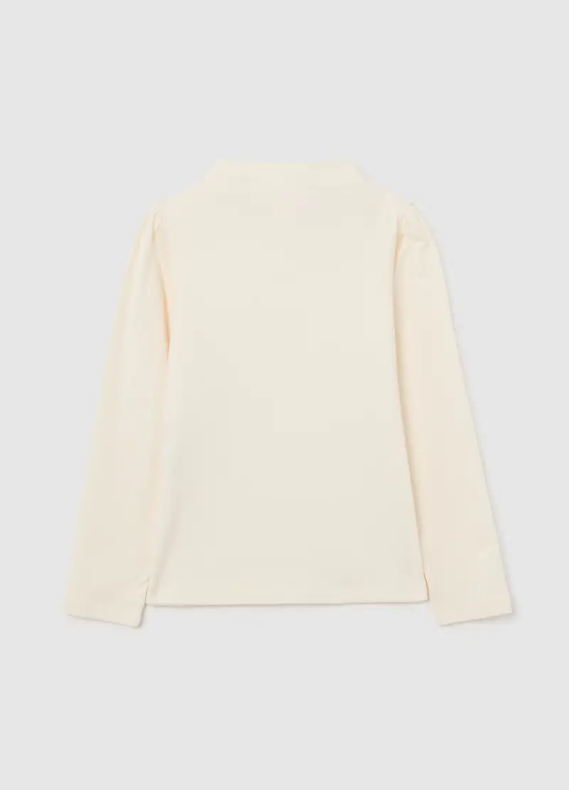 Maglia Da Bambina In Cotone Elasticizzato Beige Regular Fit, Beige miniatura 2