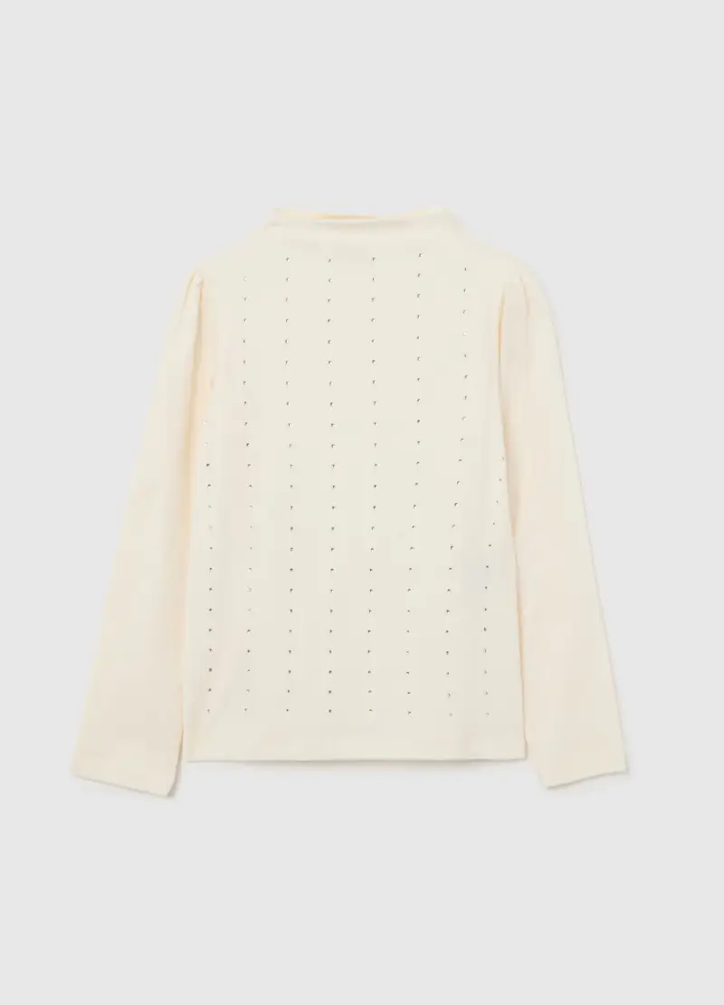 Maglia Da Bambina In Cotone Elasticizzato Beige Regular Fit, Beige