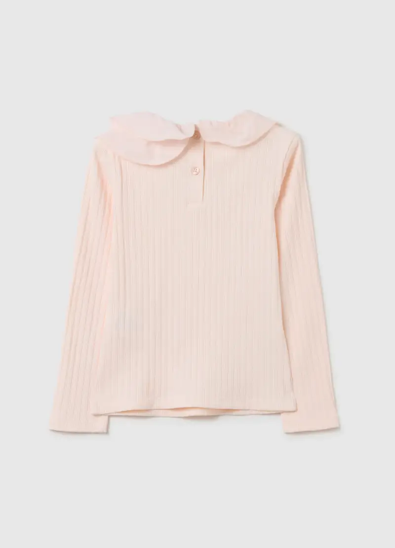 Maglia Da Bambina In Cotone Elasticizzato Rosa Regular Fit, Rosa miniatura 2