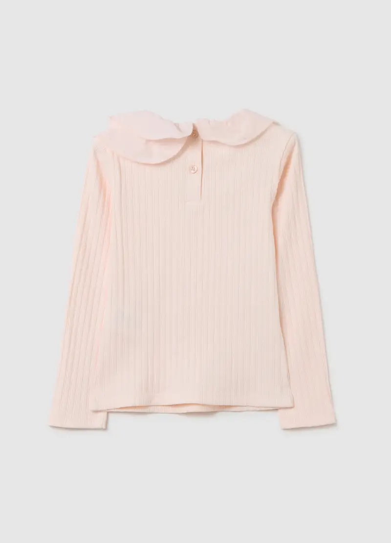 Maglia Da Bambina In Cotone Elasticizzato Rosa Regular Fit, Rosa miniatura 2