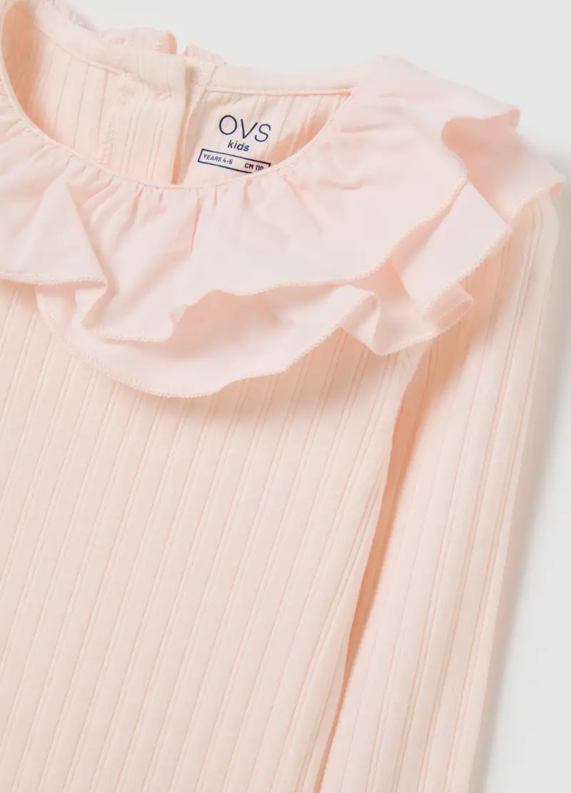 Maglia Da Bambina In Cotone Elasticizzato Rosa Regular Fit, Rosa miniatura 3