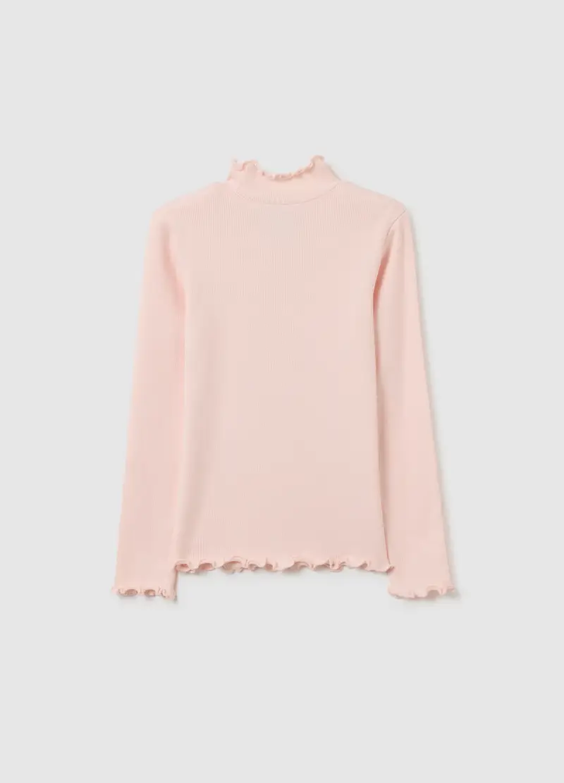 Maglia Da Bambina In Misto Cotone Elasticizzato Rosa Regular Fit, Rosa miniatura 2