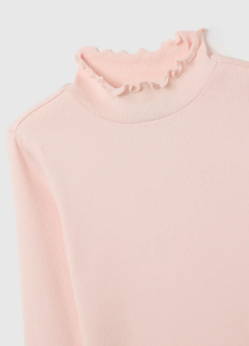 Maglia Da Bambina In Misto Cotone Elasticizzato Rosa Regular Fit, Rosa miniatura 3