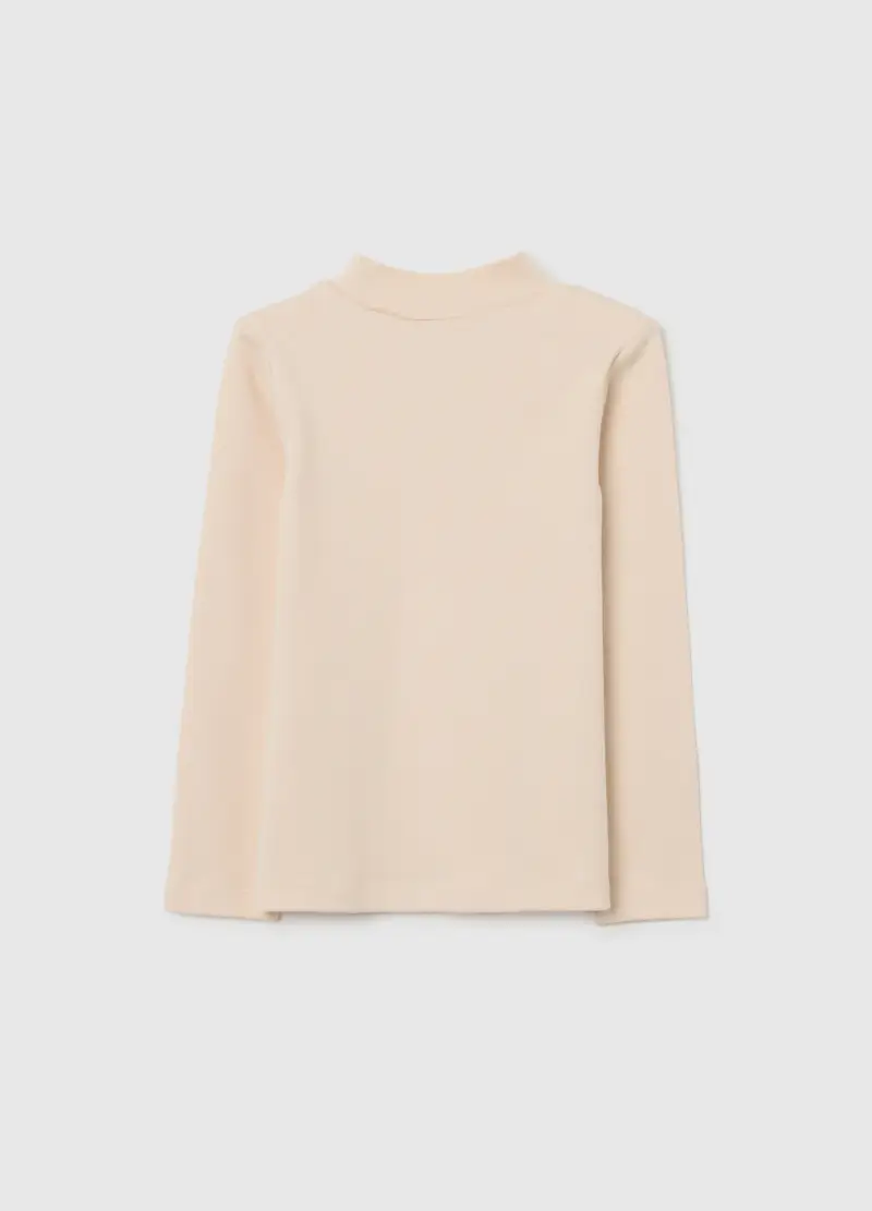 Maglia Da Bambina In Puro Cotone Beige Regular Fit, Beige miniatura 2