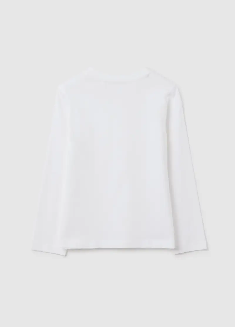 Maglia Da Bambina In Puro Cotone Bianca Regular Fit, Bianco miniatura 2