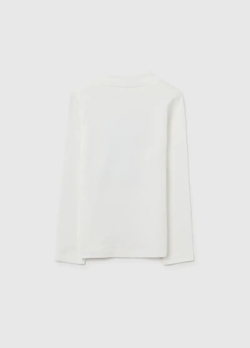 Maglia Da Bambina In Puro Cotone Bianca Regular Fit, Bianco miniatura 2