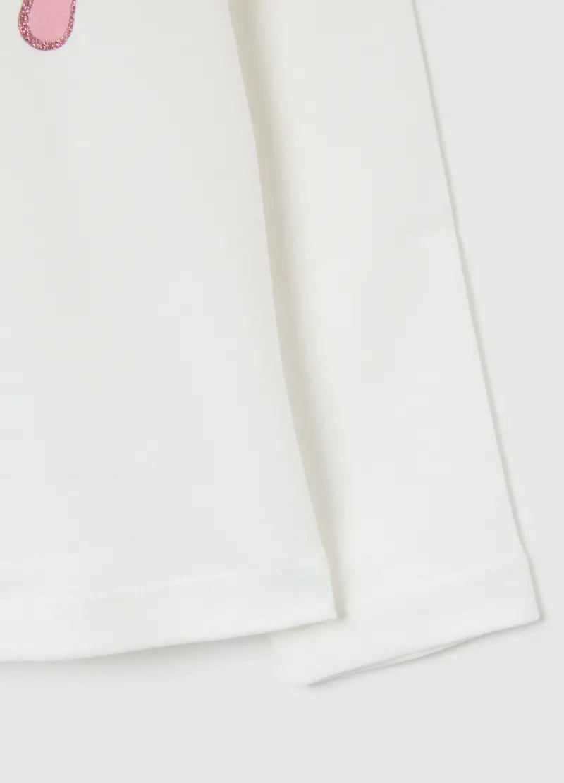 Maglia Da Bambina In Puro Cotone Bianca Regular Fit, Bianco miniatura 3