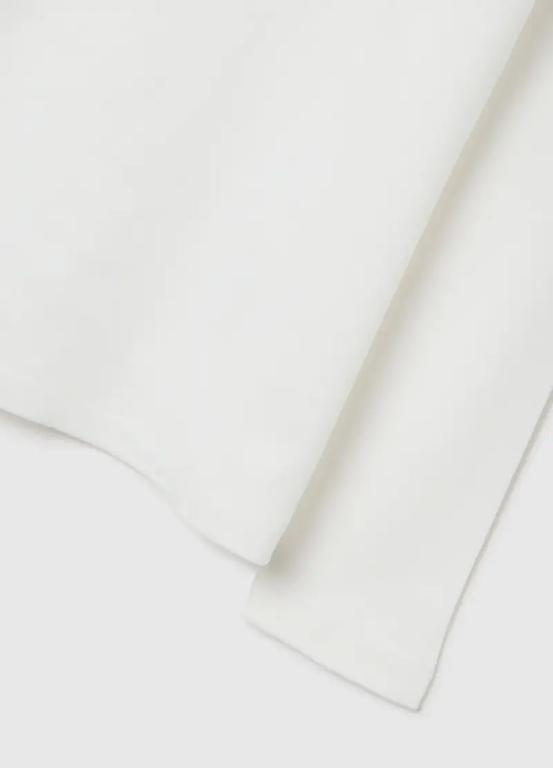 Maglia Da Bambina In Puro Cotone Bianca Regular Fit, Bianco miniatura 3