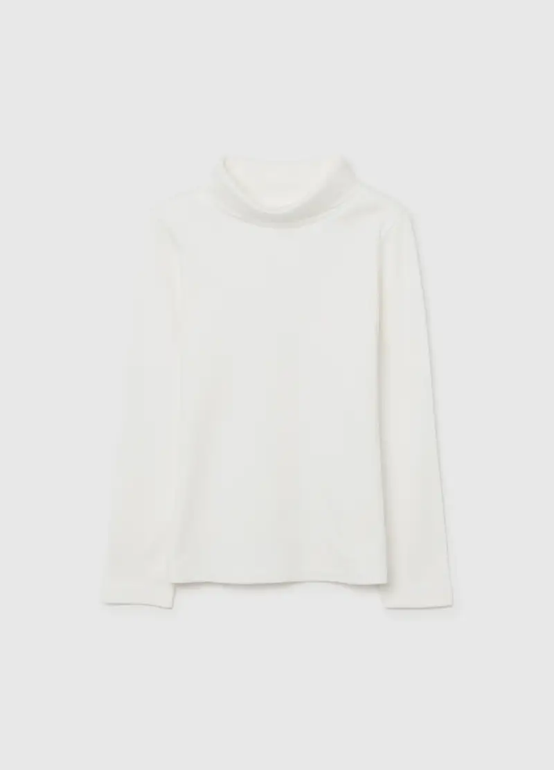 Maglia Da Bambina In Puro Cotone Bianca Regular Fit, Bianco