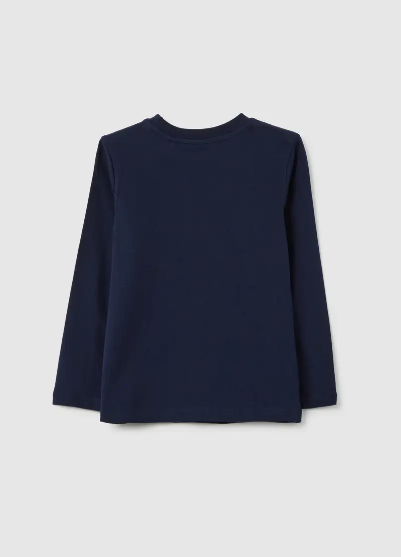 Maglia Da Bambina In Puro Cotone Blu Regular Fit Con Stampa amore , Blu miniatura 2