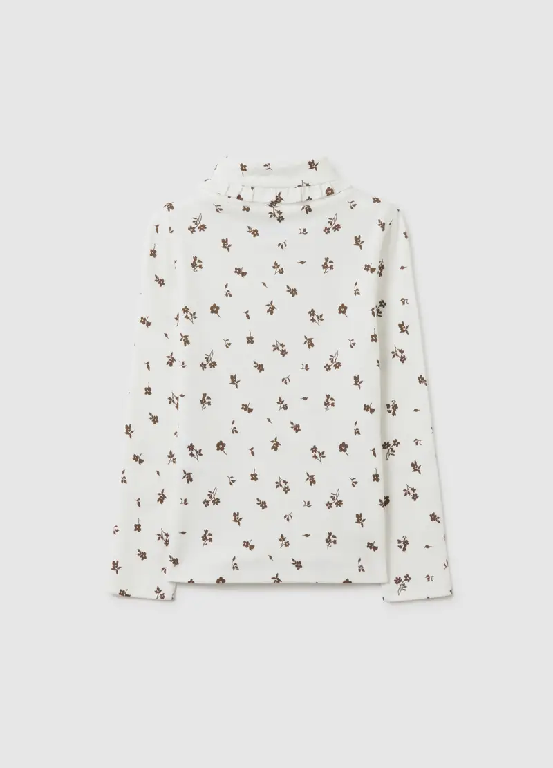 Maglia Da Bambina In Puro Cotone Multicolor Con Stampa Floreale, Multicolor miniatura 2