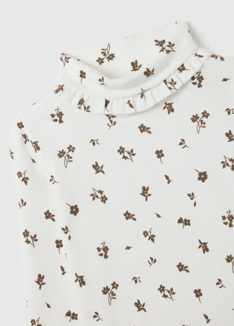 Maglia Da Bambina In Puro Cotone Multicolor Con Stampa Floreale, Multicolor miniatura 3