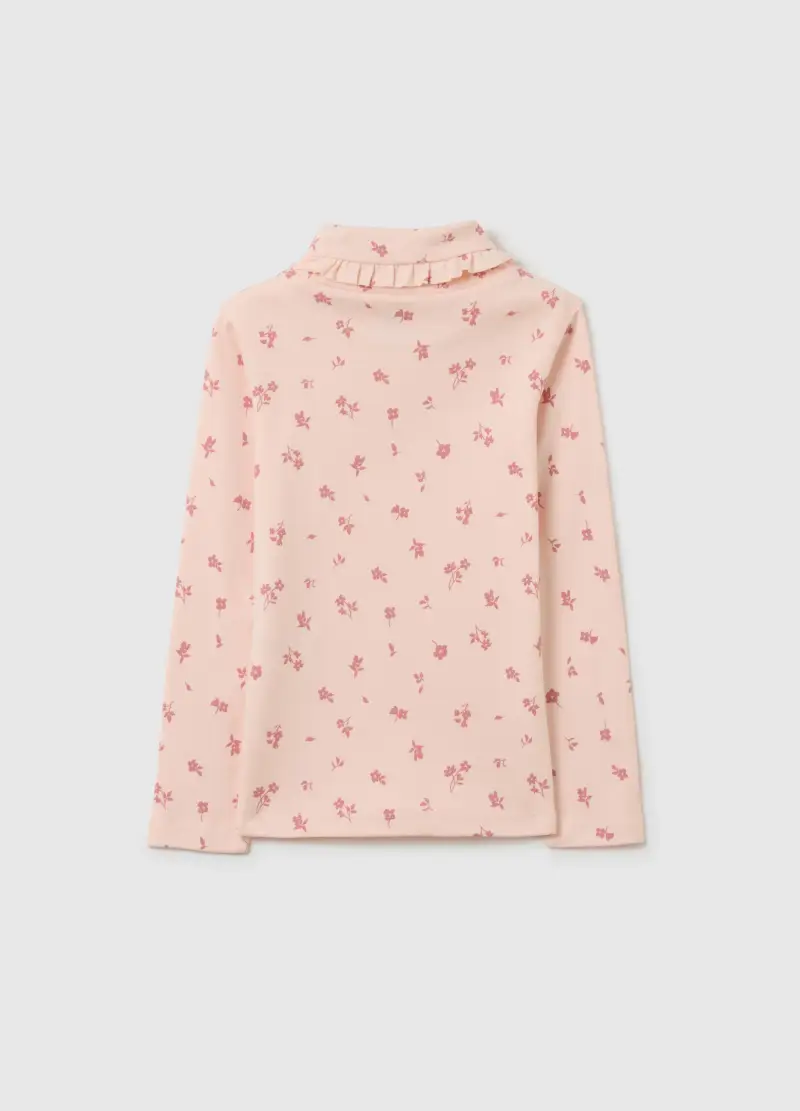 Maglia Da Bambina In Puro Cotone Rosa Con Stampa Floreale, Rosa miniatura 2