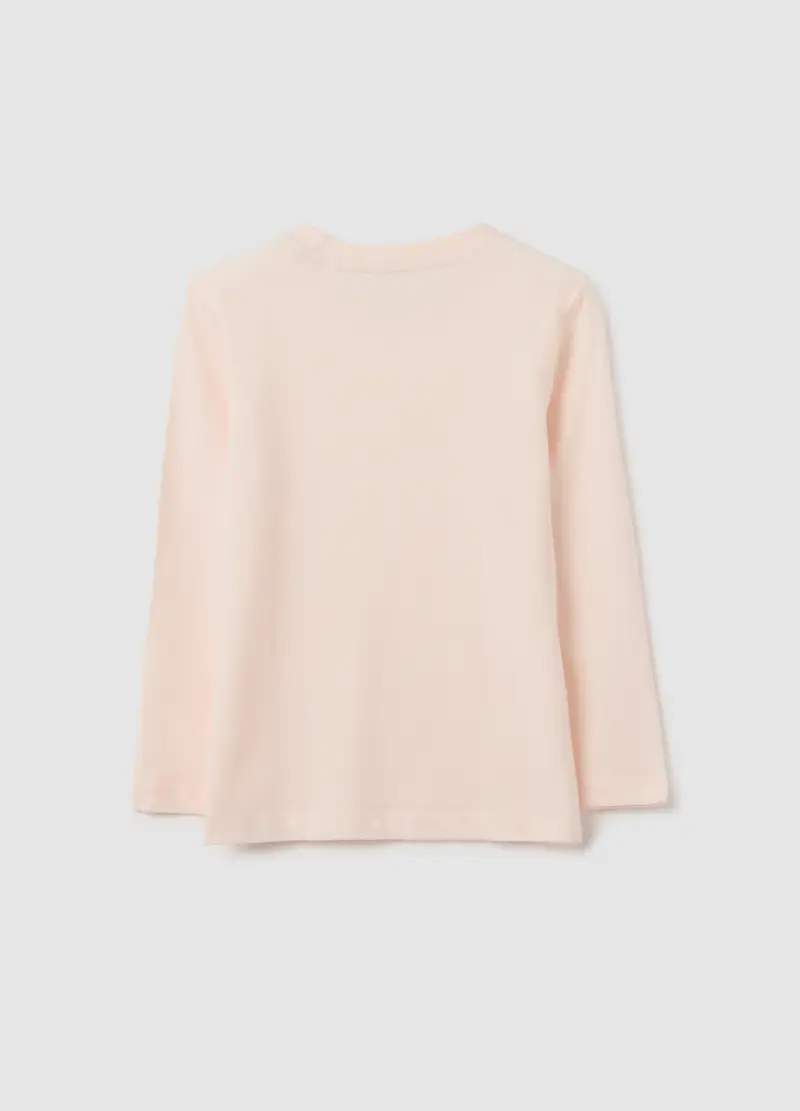 Maglia Da Bambina In Puro Cotone Rosa Regular Fit, Rosa miniatura 2