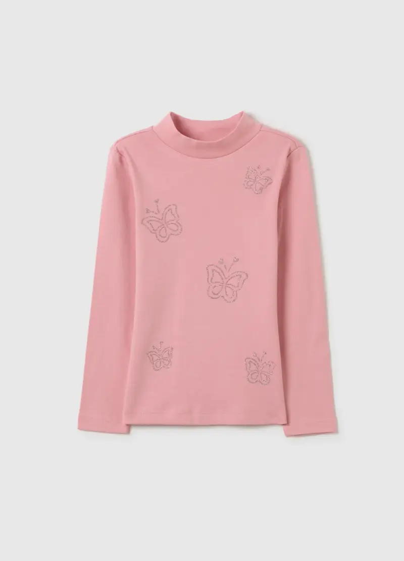 Maglia Da Bambina In Puro Cotone Rosa Regular Fit, Rosa
